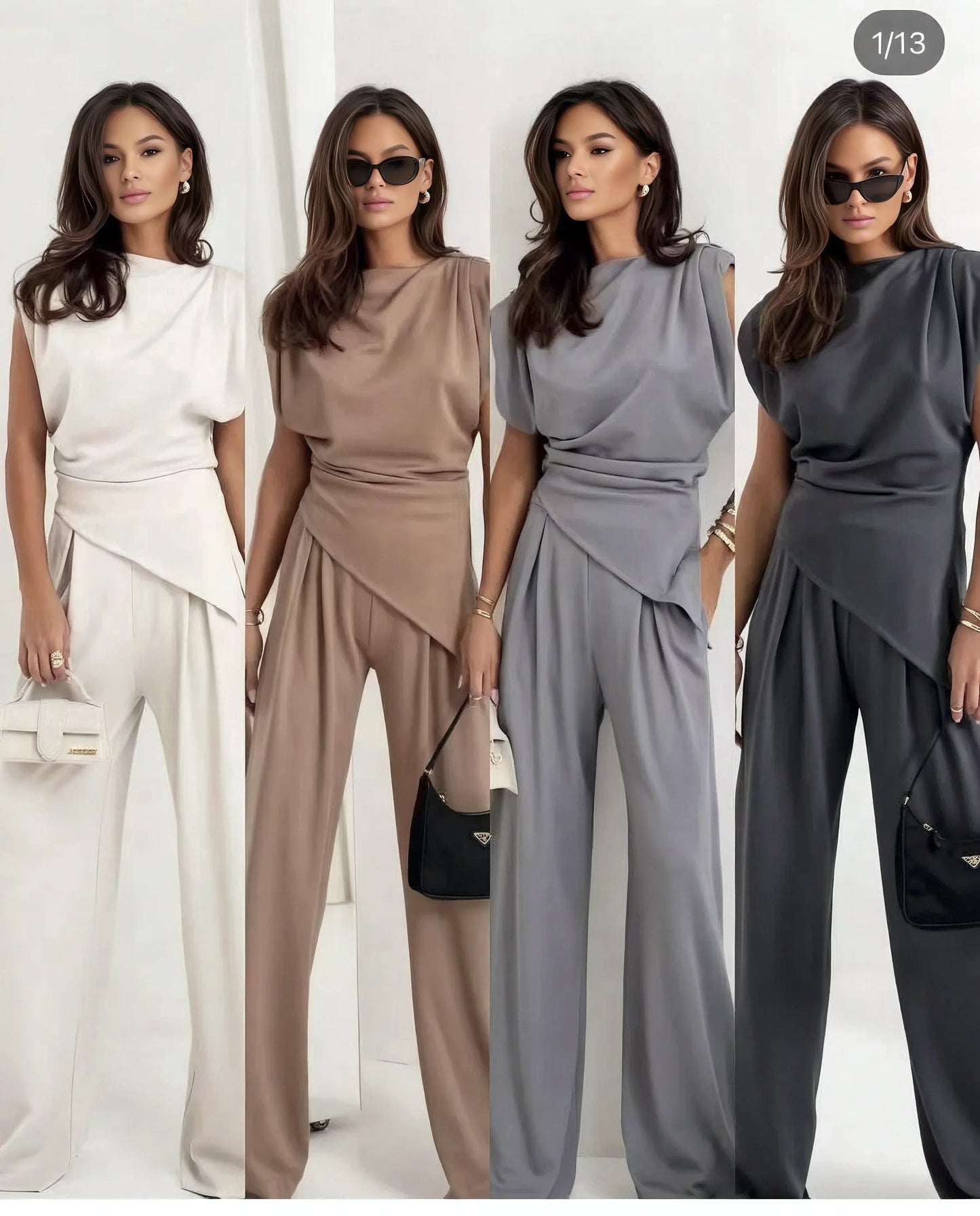 Beatrix Chic Zweiteiliges Set für Damen | Elegantes Oberteil und Hosen Set 2