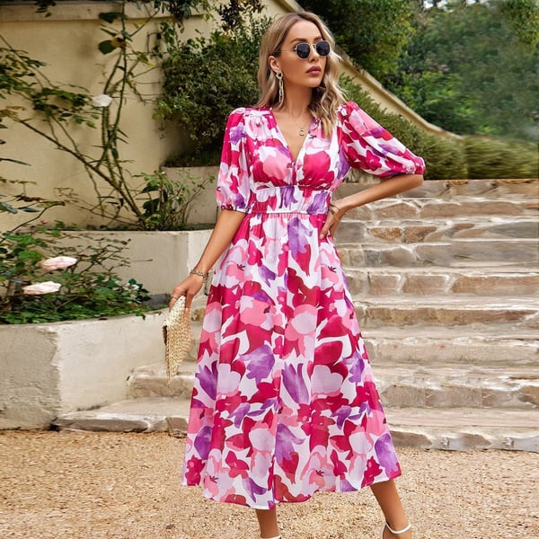 Beatrix | Elegantes Damenkleid mit V-Ausschnitt