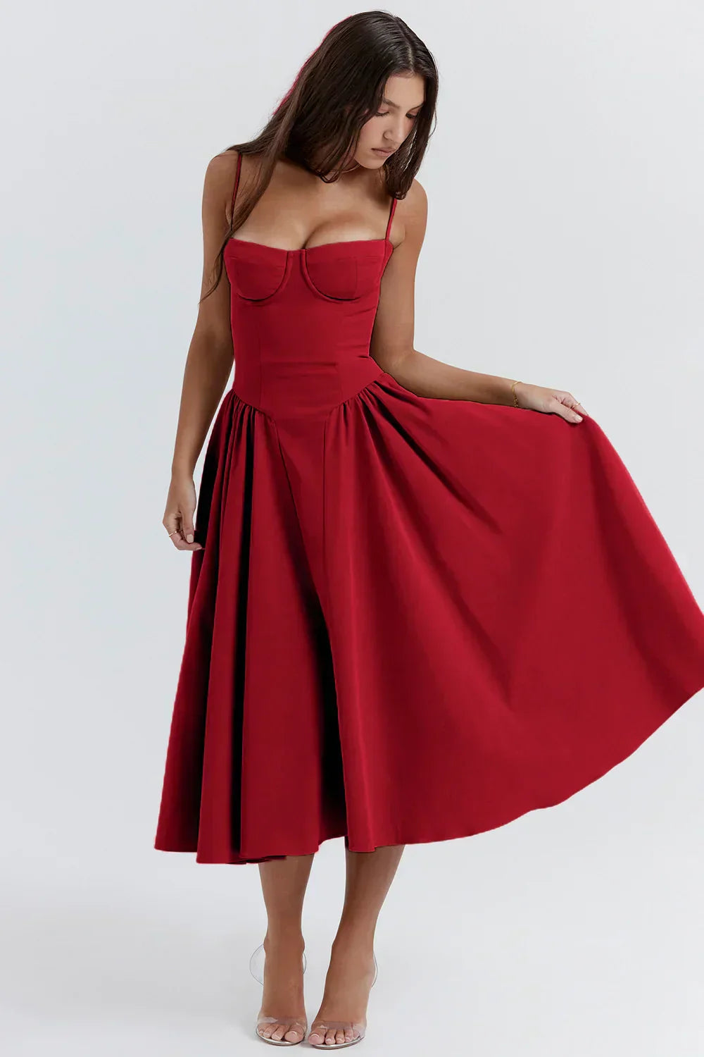 Siska | Trendy Sleeveless Midi Dress for Women