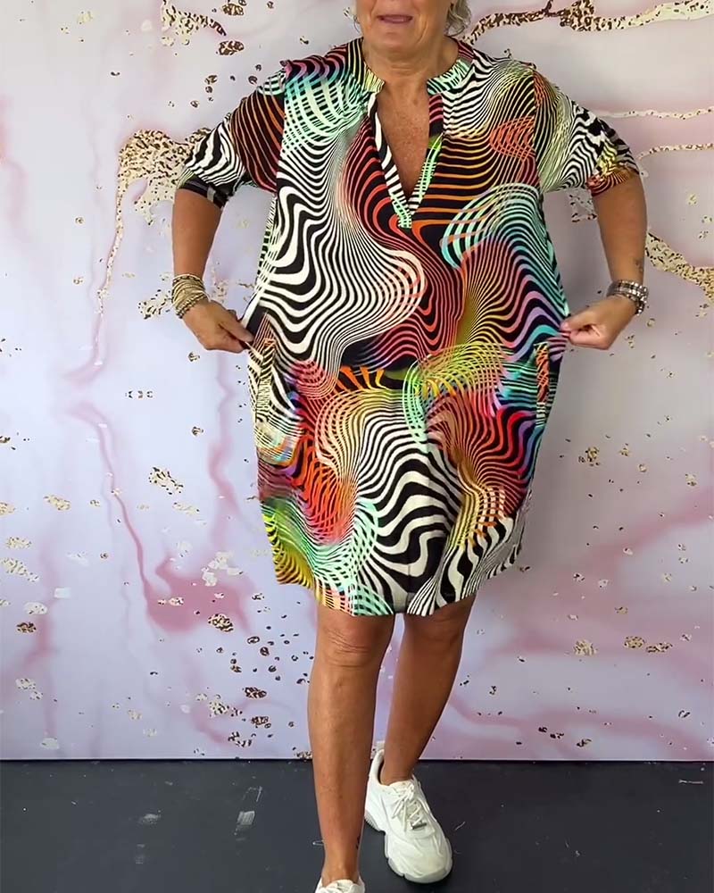 Sommer | Elegantes Damenkleid aus Mischbaumwolle mit V-Ausschnitt