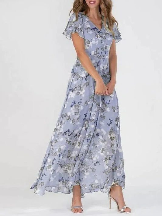 Liselotte | Elegantes Maxi Kleid Lang mit Blumenmuster für Frauen