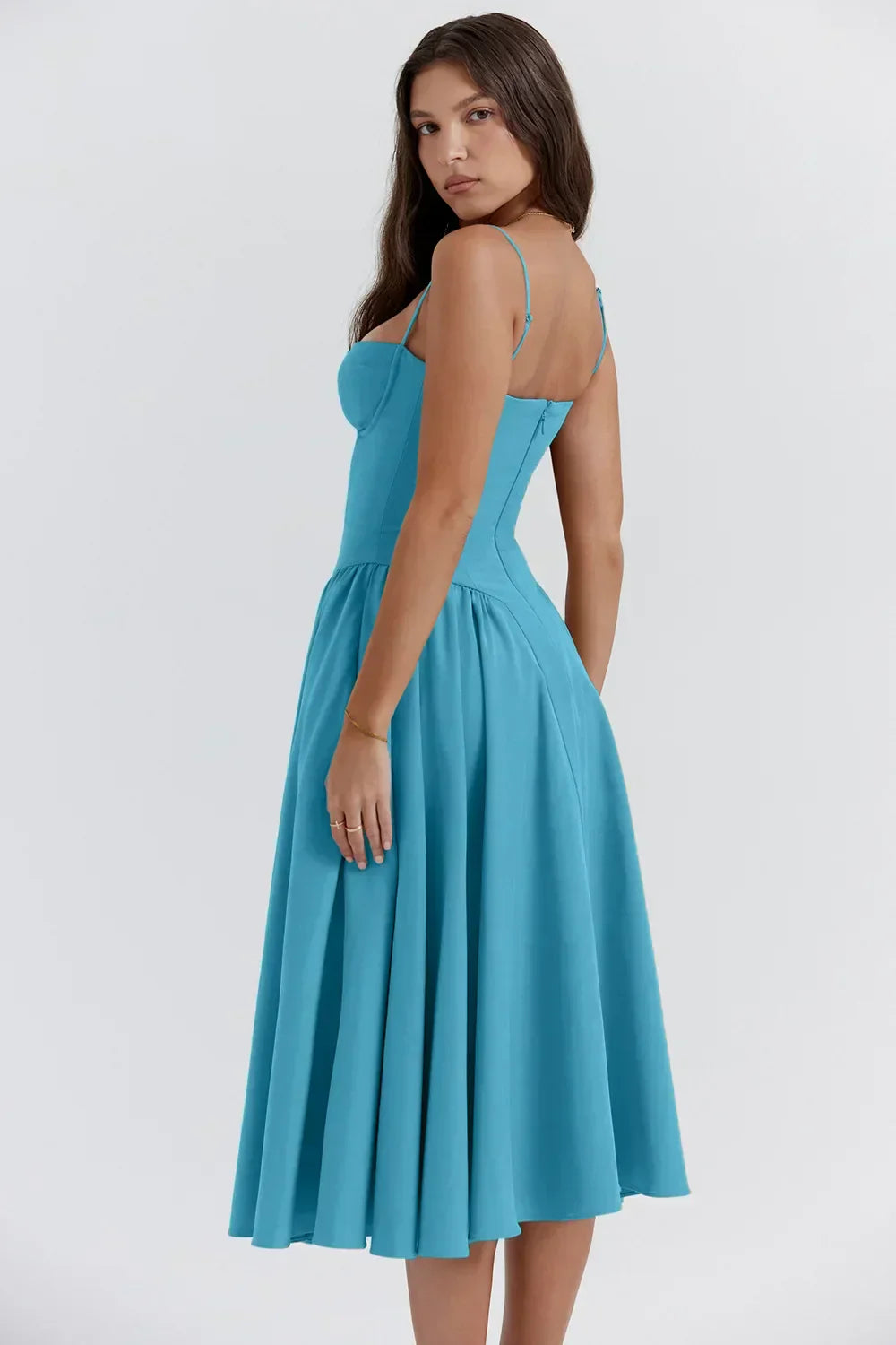 Siska | Trendy Sleeveless Midi Dress for Women