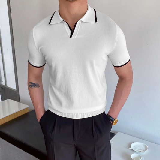 Elegantes Polohemd aus Baumwolle mit Farbblockdesign