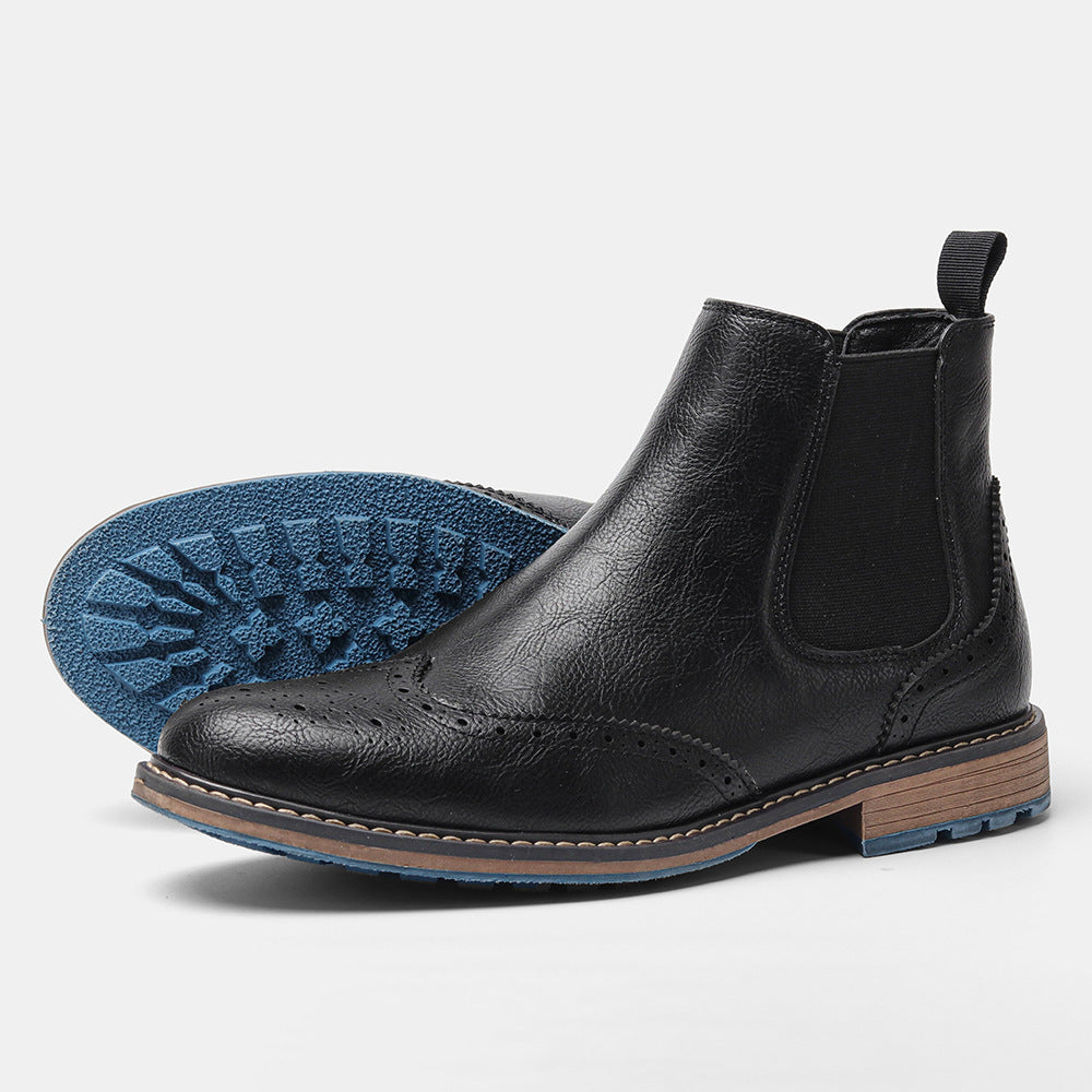 Leder-Chelsea-Stiefel für Herren