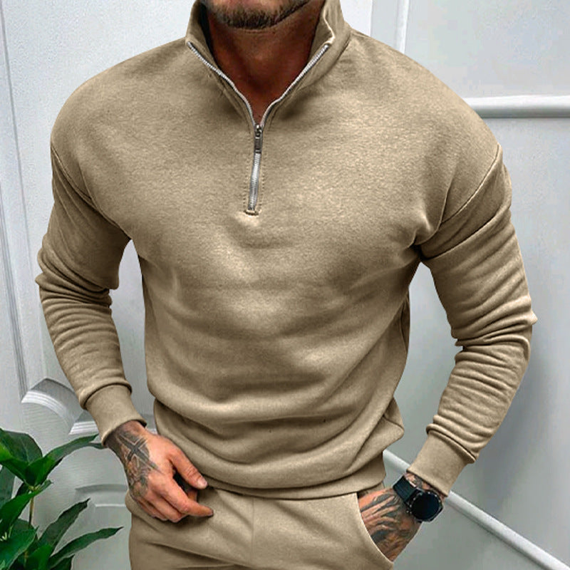 Herren Pullover mit Halb-Zip Stehkragen 9
