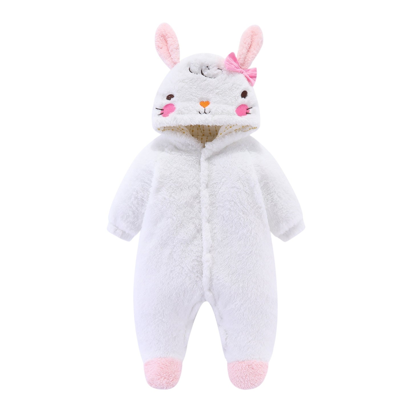Flauschiger Baby-Strampler mit Tierkapuze 3