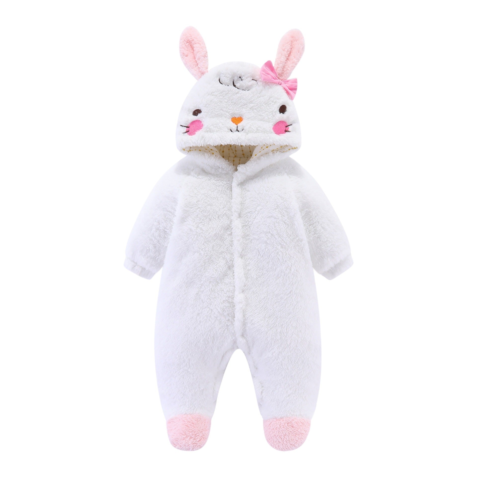 Flauschiger Baby-Strampler mit Tierkapuze 3