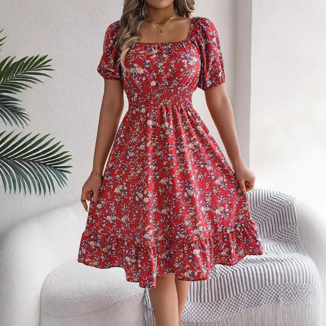 Variant image for Liselotte | Feminines Blumenkleid mit Puffärmeln für Damen-9