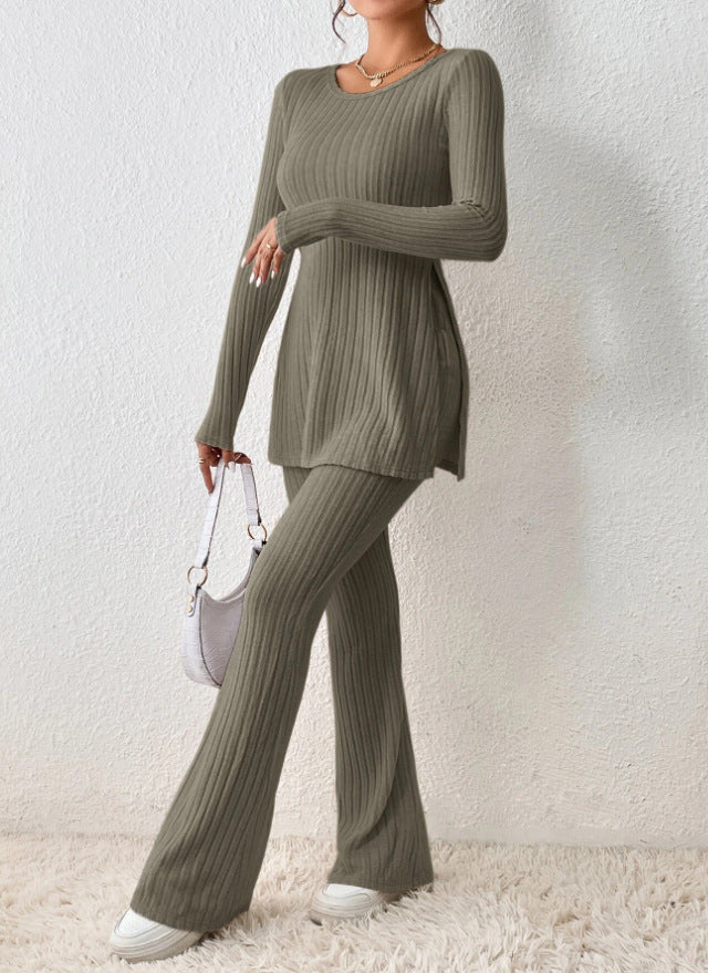 Polyester Womens Clothing Solid Color Casual Slim New Fashion Women Elegant Outfit 3