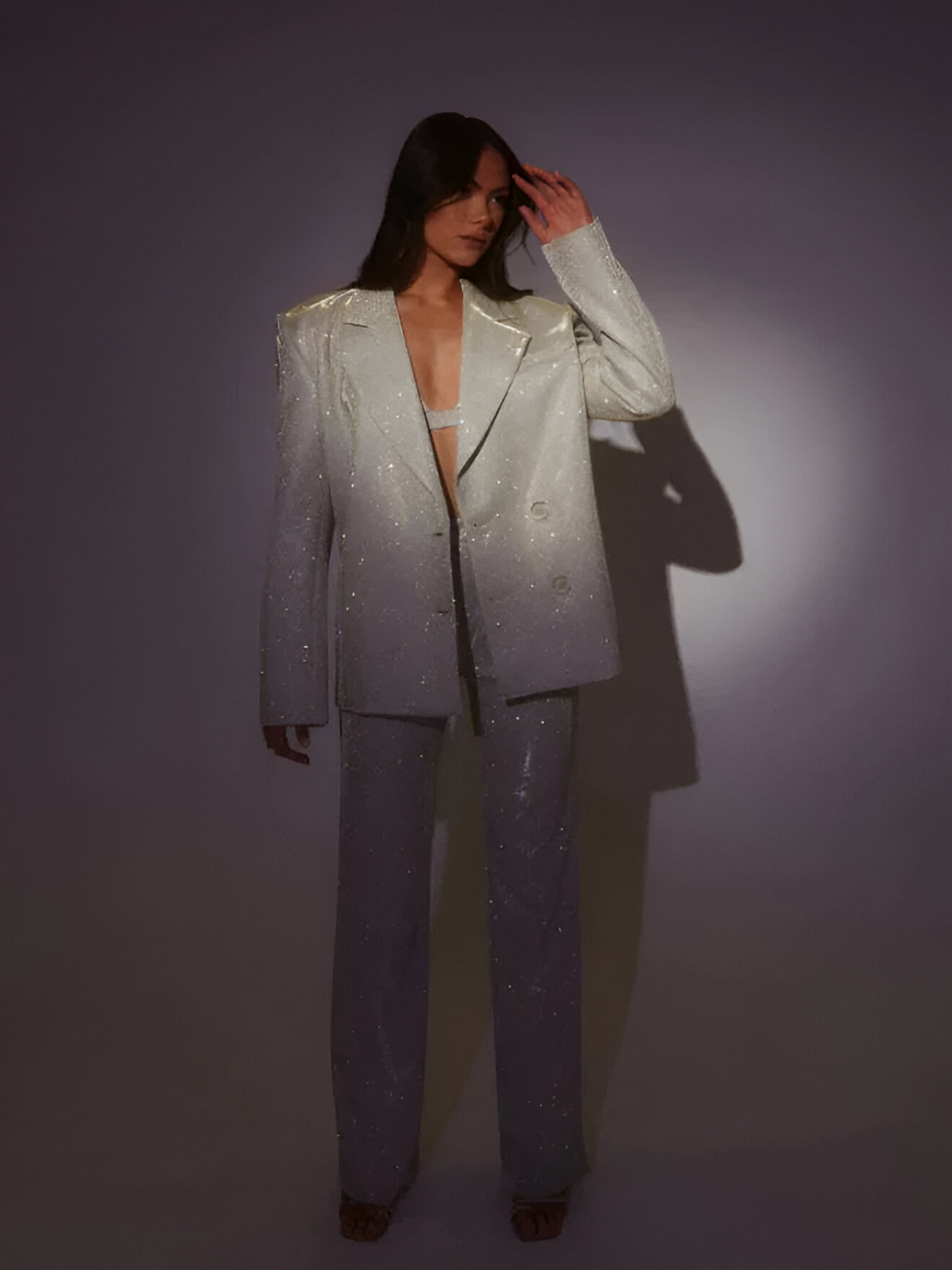 Kylie | Glitzerndes Party-Set für Damen mit Blazer und Hoch Taillierter Hose 4