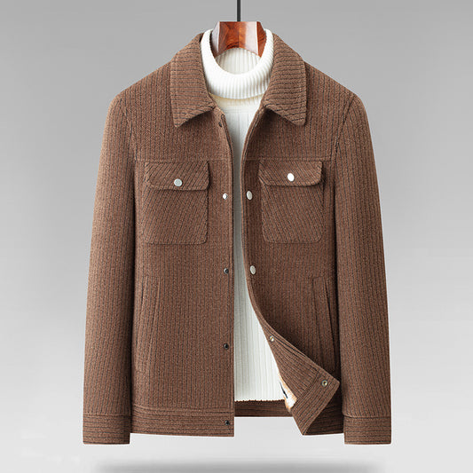 Herren Übergangsjacke mit Hemdkragen und Knopfleiste 1