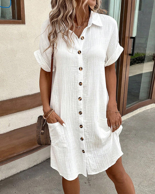 Charlie | Elegante Bluse Damen mit V-Ausschnitt und Knopfverschluss
