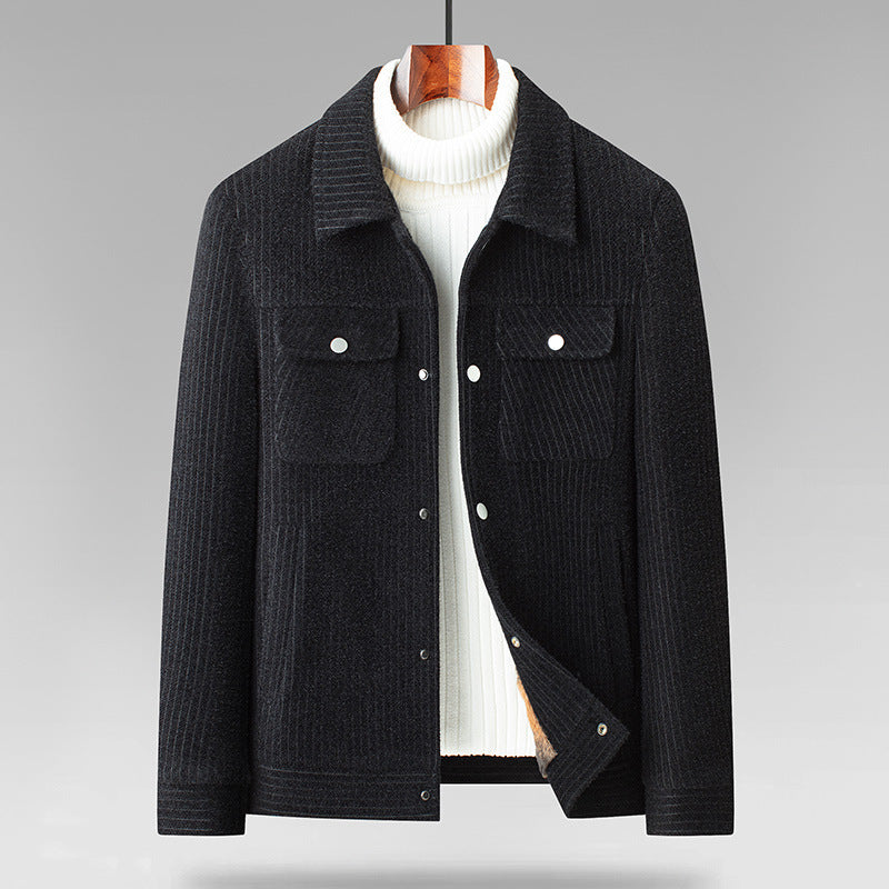 Herren Übergangsjacke mit Hemdkragen und Knopfleiste 8
