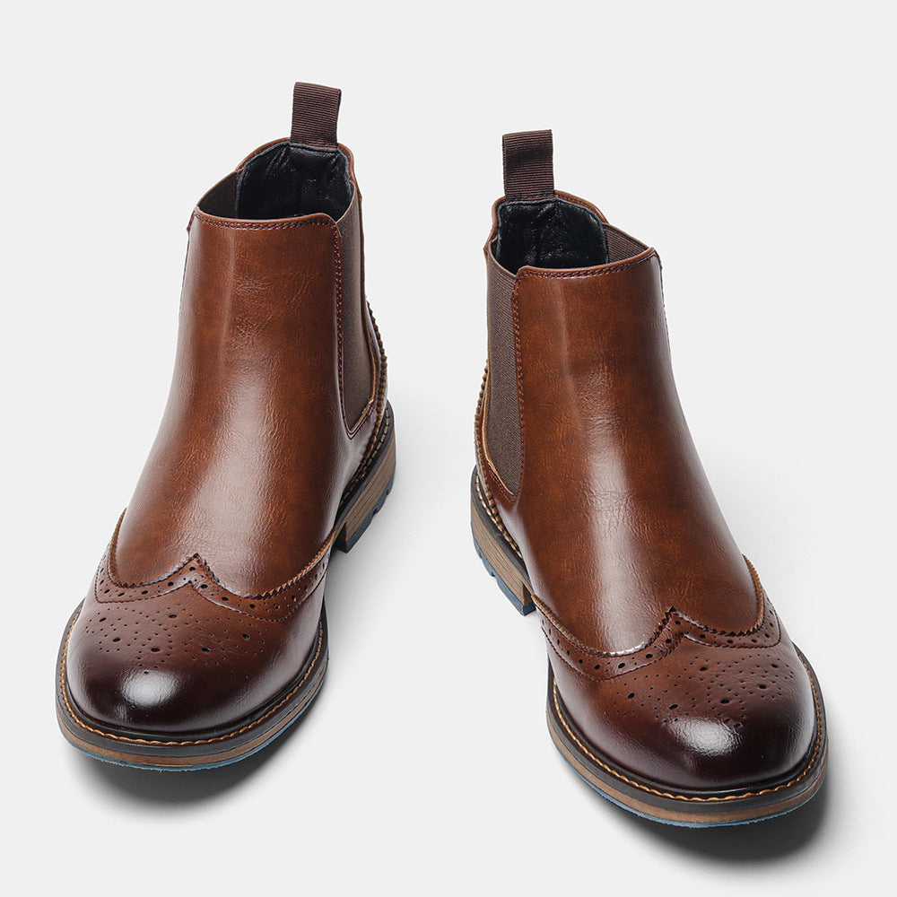 Leder-Chelsea-Stiefel für Herren