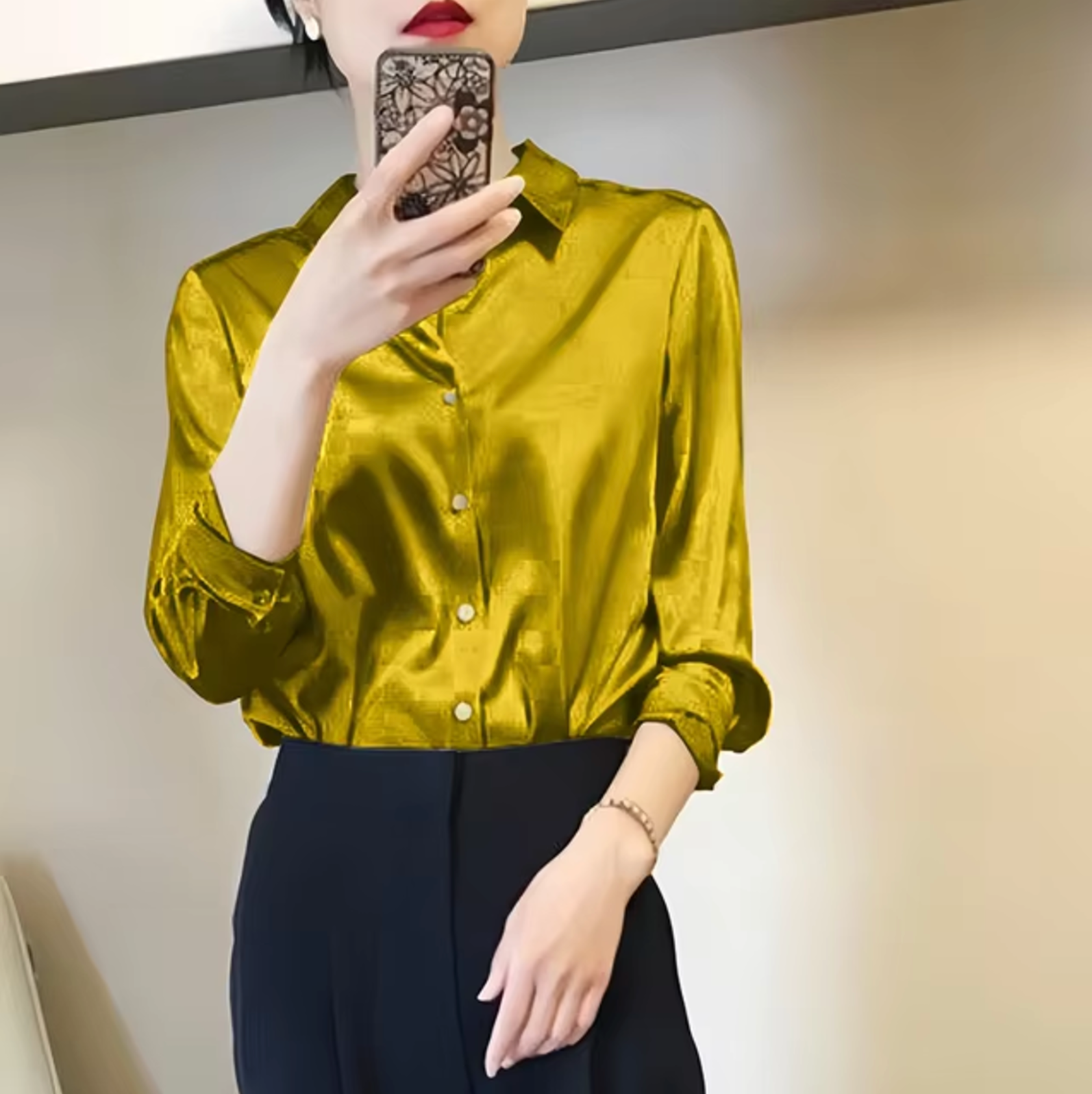 Variant image for Paige | Elegante Bluse Damen aus Satin für Vielseitige Anlässe-29