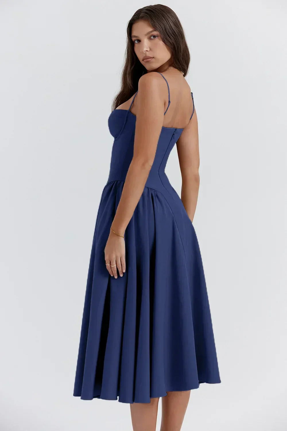 Siska | Trendy Sleeveless Midi Dress for Women