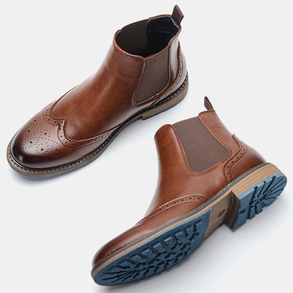 Leder-Chelsea-Stiefel für Herren