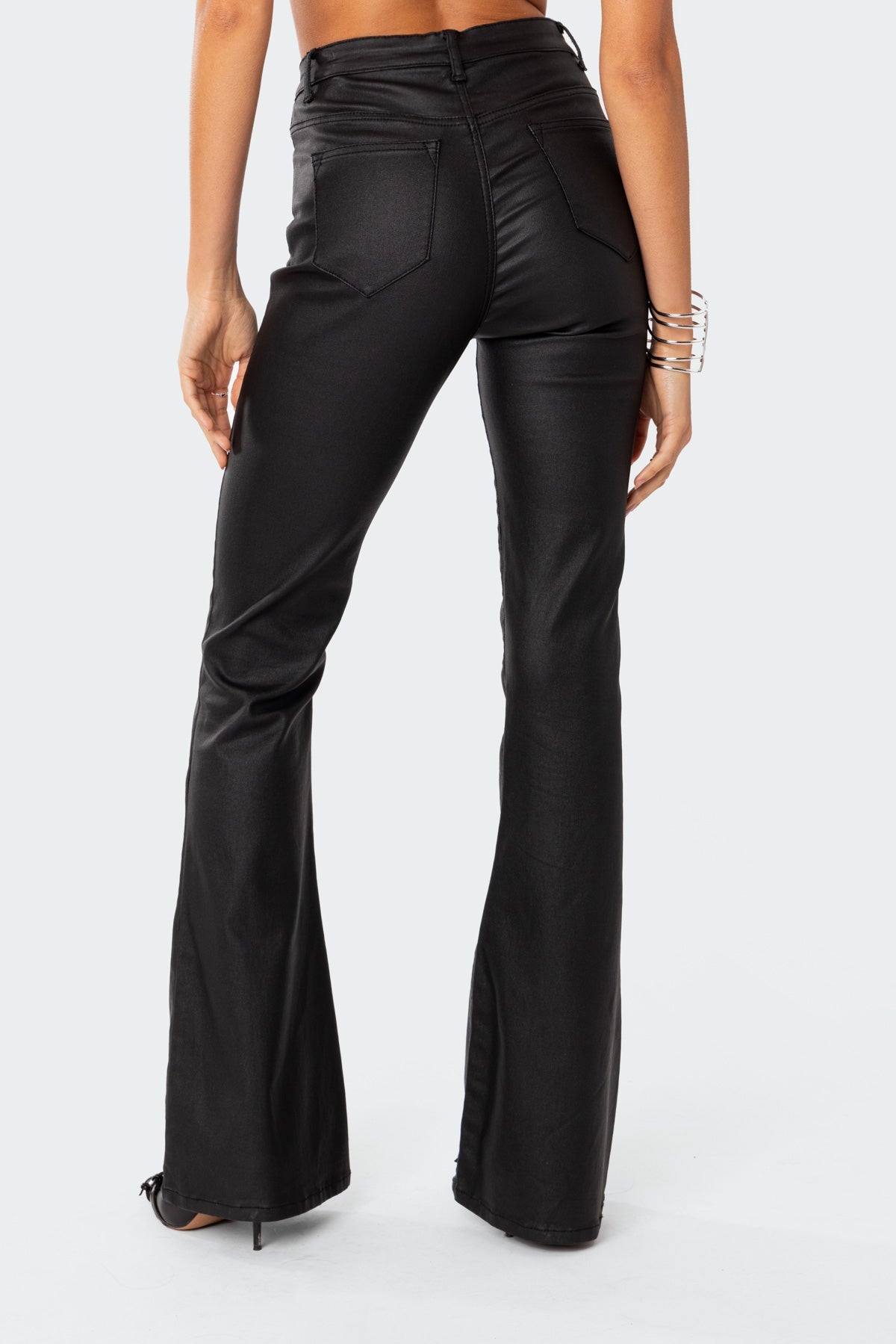 Lisa | Damen Flare Jeans aus Kunstleder