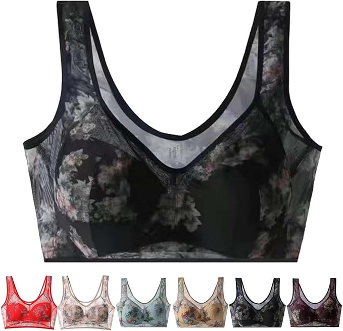 Variant image for Pia-Sophie | Kühl-BH aus Eis-Seide mit Blumenmuster für Damen-7