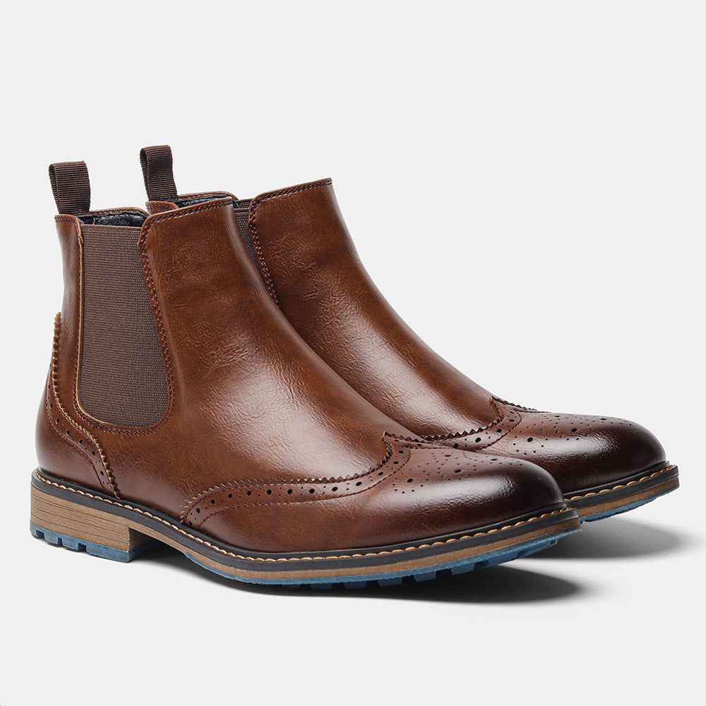 Leder-Chelsea-Stiefel für Herren