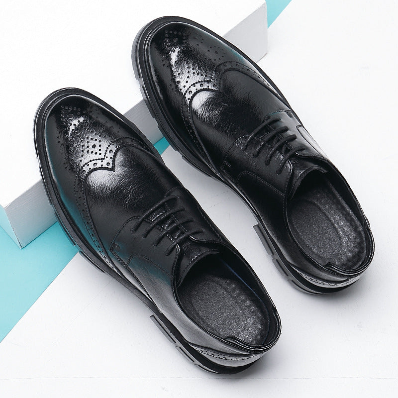 Schwarze Leder-Brogues für Herren