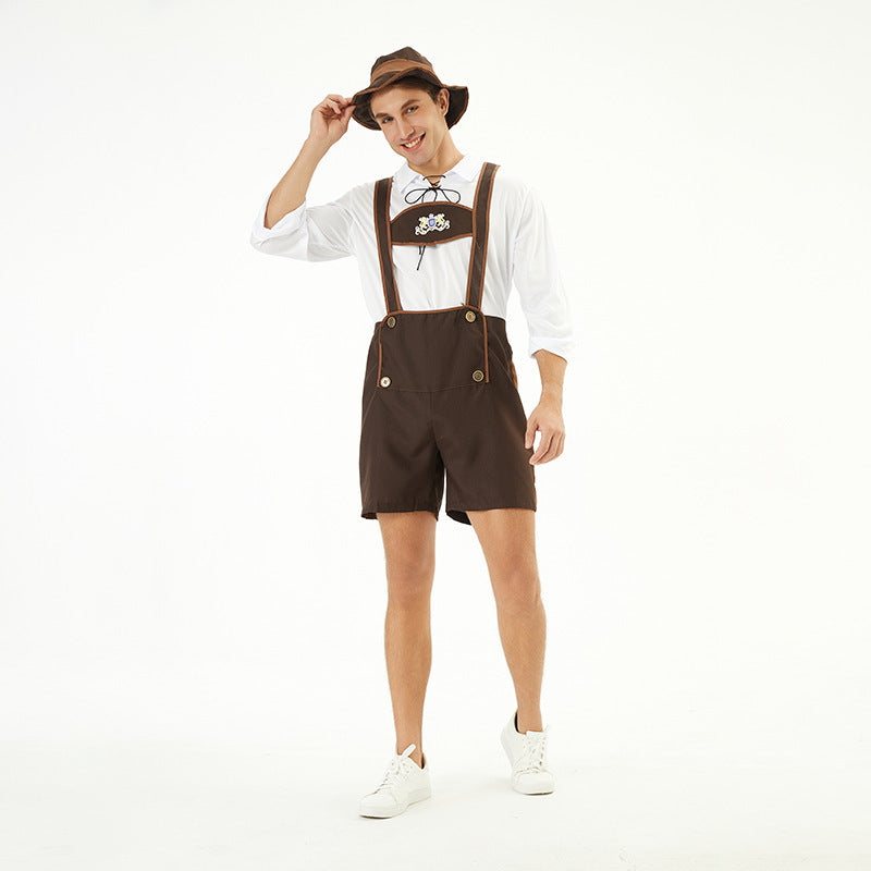 Traditionelles Oktoberfest Kostüm Herren – Kurze Lederhosen 3
