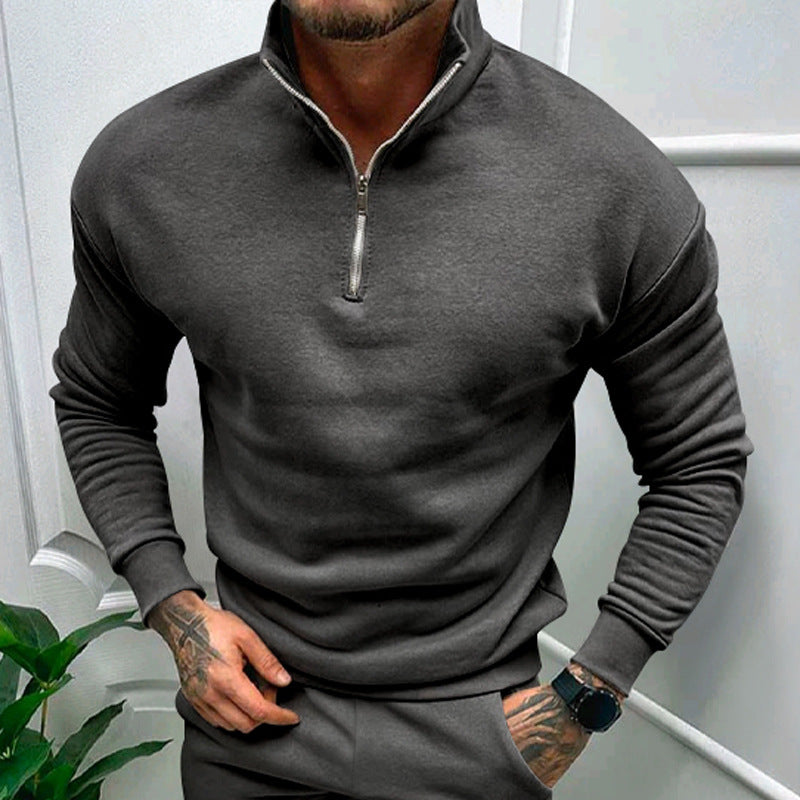 Herren Pullover mit Halb-Zip Stehkragen 8