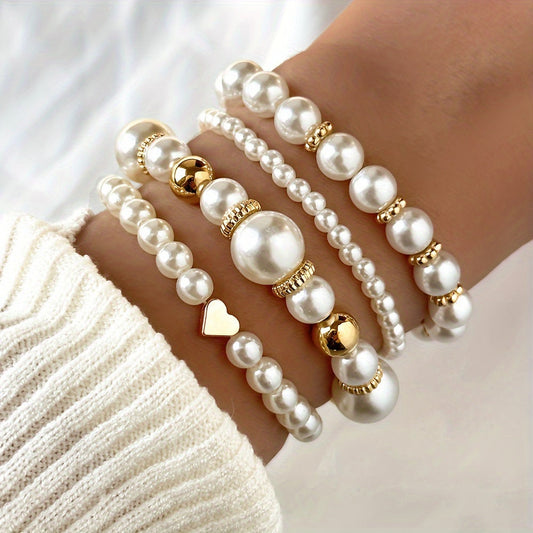 Mara | Elegante Armbänder Set für Damen mit Kunstperlen