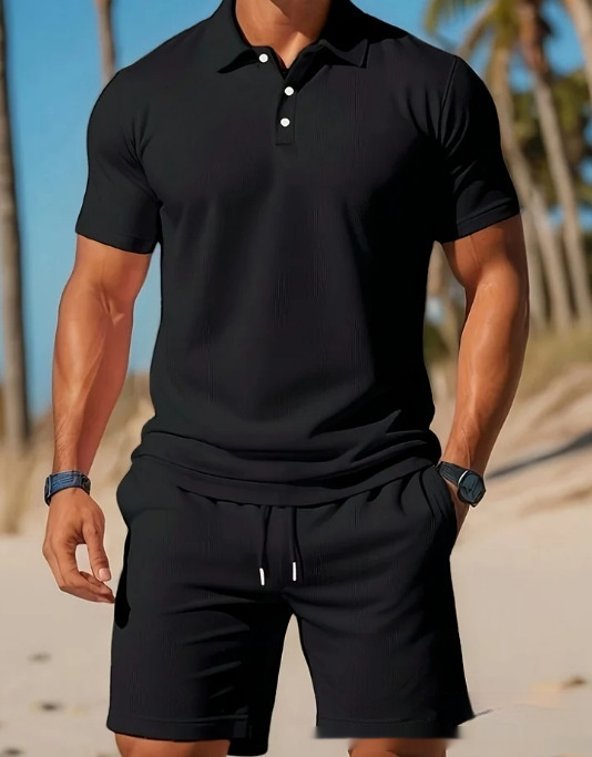 Polo shirt and shorts set for men