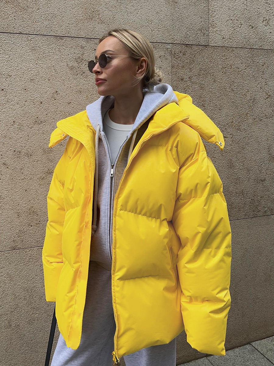 Giacca invernale oversize da donna con cappuccio