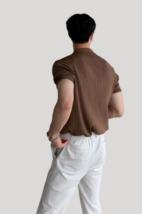 Alex | Elegantes Gewebtes Poloshirt für Männer