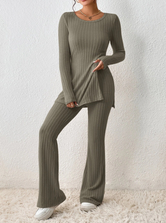 Polyester Womens Clothing Solid Color Casual Slim New Fashion Women Elegant Outfit 6