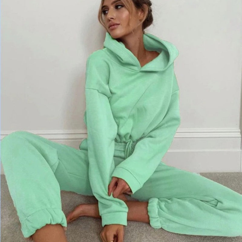 Damen Jogginganzug Zweiteiler mit Cropped Hoodie 9