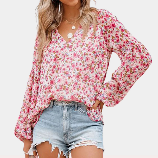 Lilly | Elegante Damen Bluse mit Blumendruck