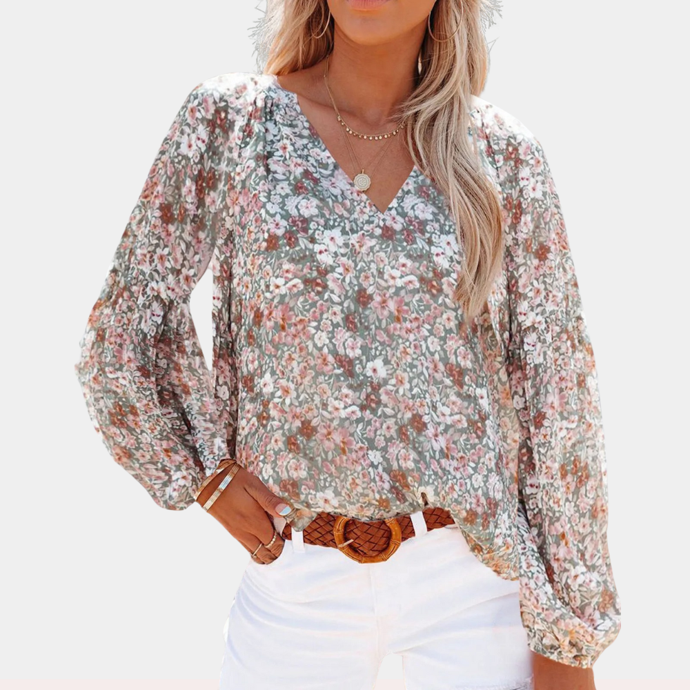 Remi | Elegante Bluse Damen mit Langen Ärmeln im Floralen Design