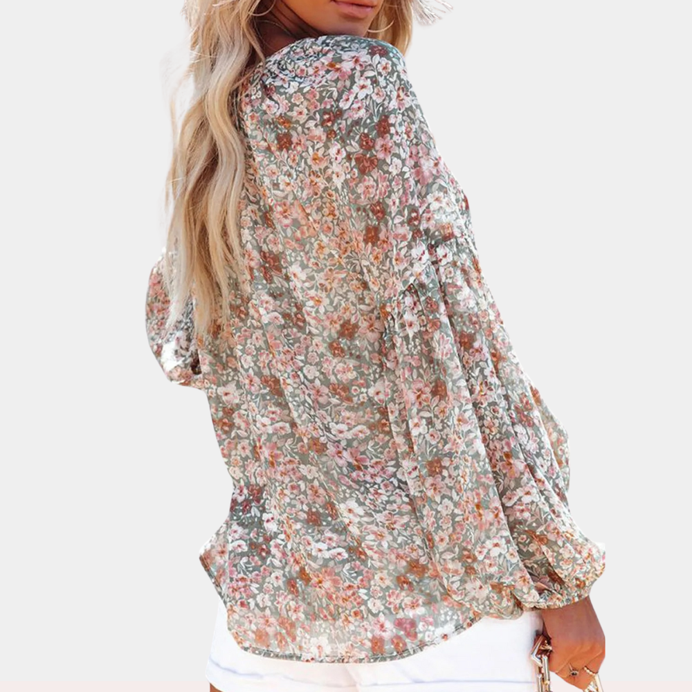 Remi | Elegante Bluse Damen mit Langen Ärmeln im Floralen Design