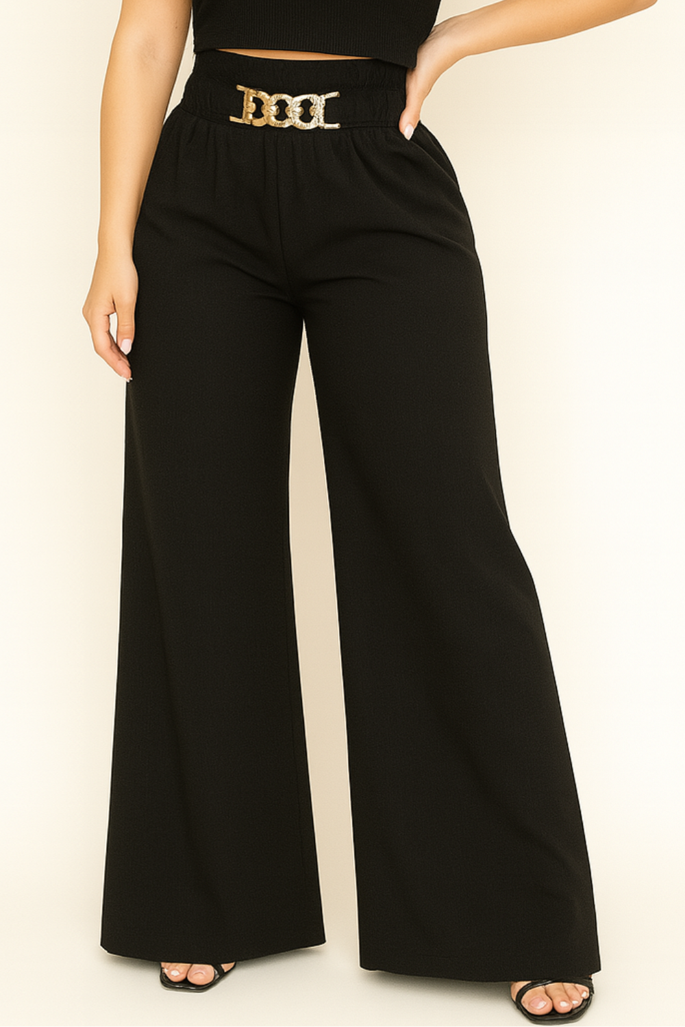 Bequeme Hosen mit Elastischem Bund und Weitem Bein