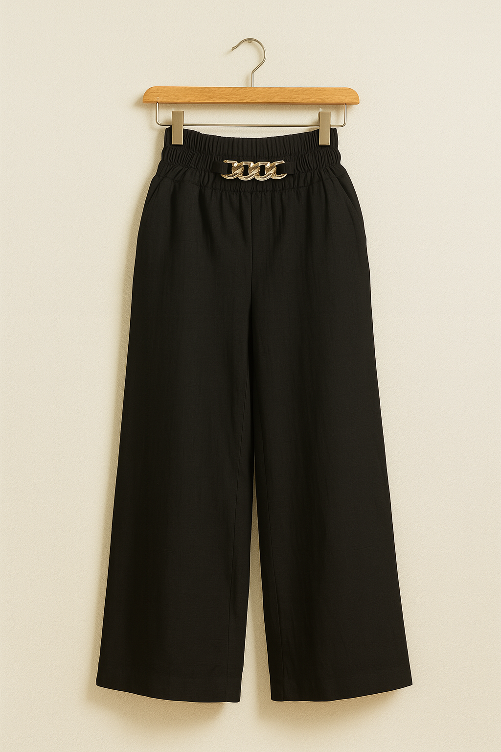 Bequeme Hosen mit Elastischem Bund und Weitem Bein