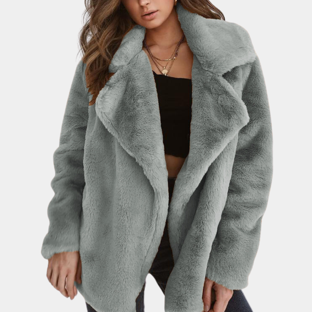 Bequemer Plüsch-Wintermantel für Damen