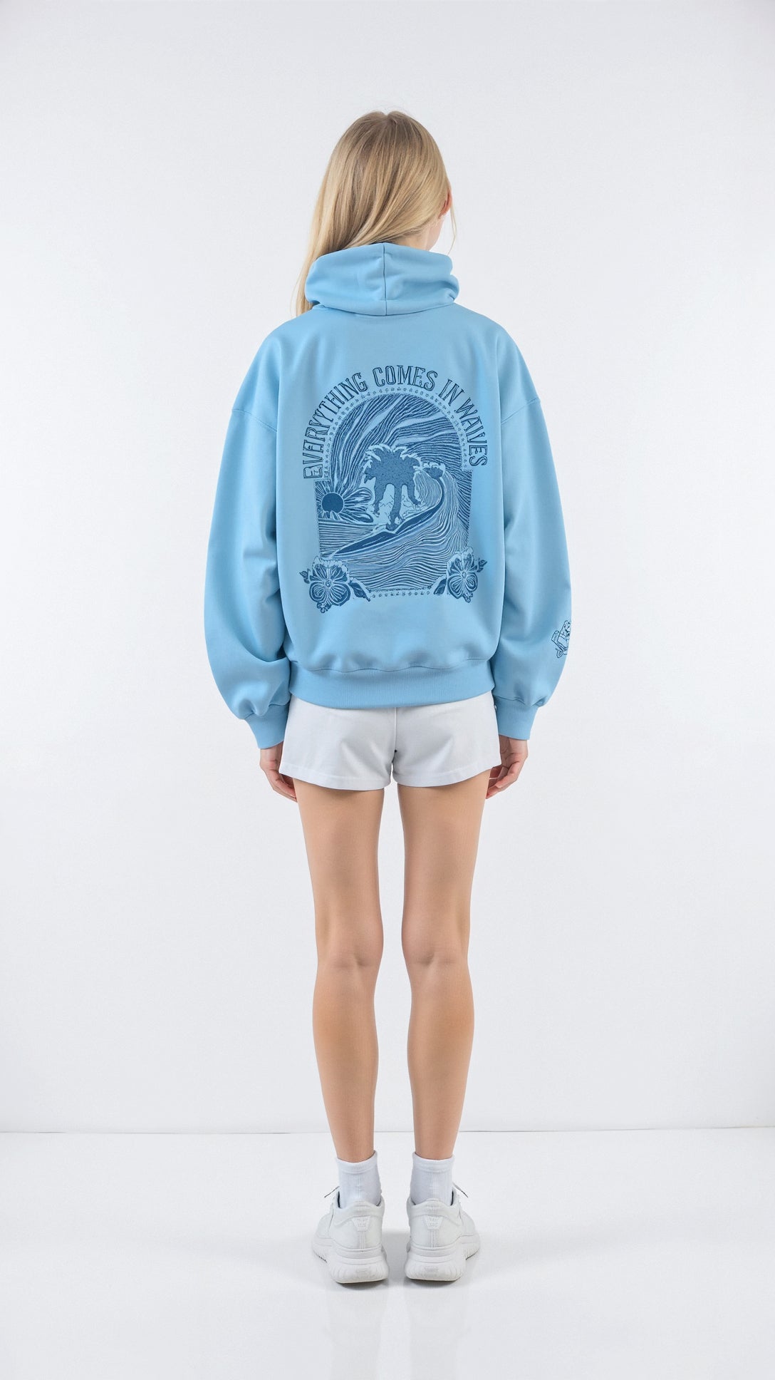 Embroidered Hoodie with Tropical Design