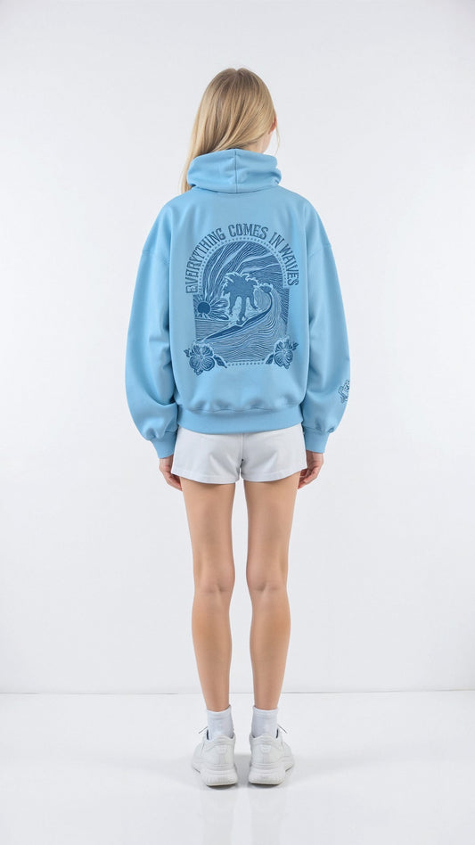 Embroidered Hoodie with Tropical Design