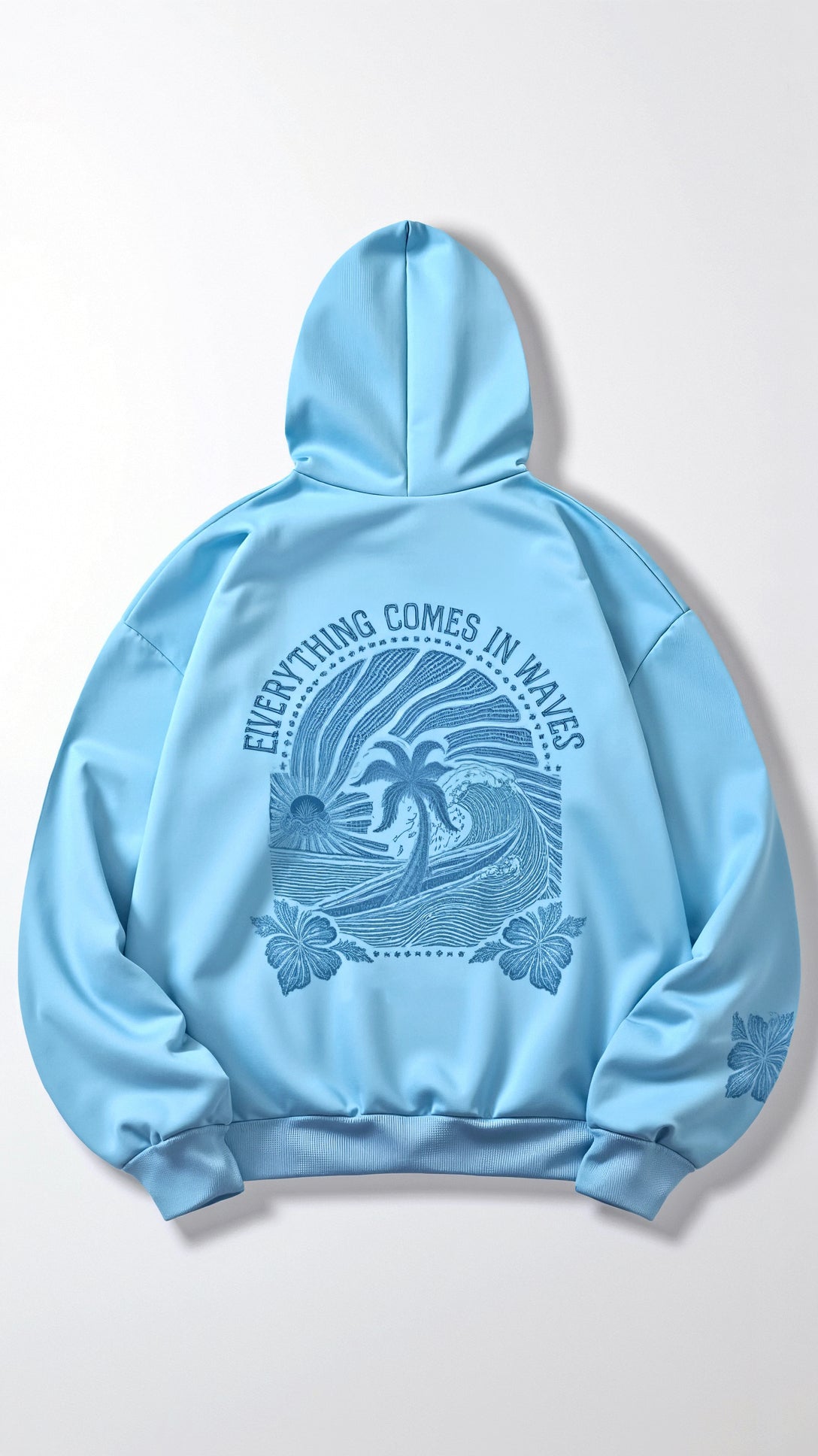 Embroidered Hoodie with Tropical Design