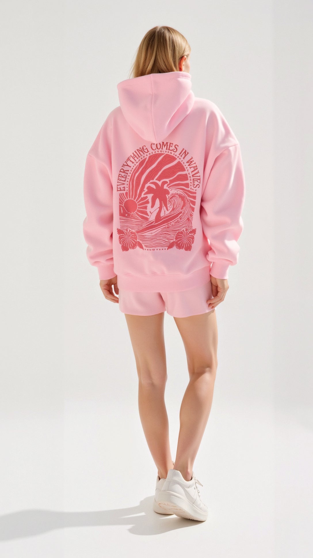 Embroidered Hoodie with Tropical Design