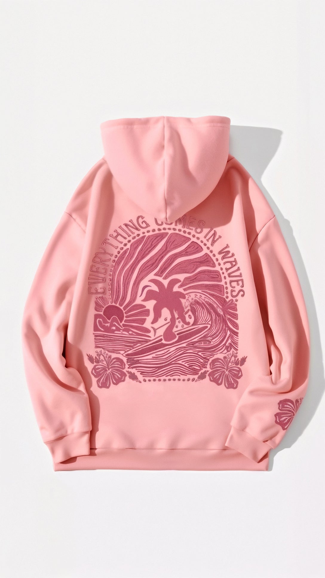 Embroidered Hoodie with Tropical Design