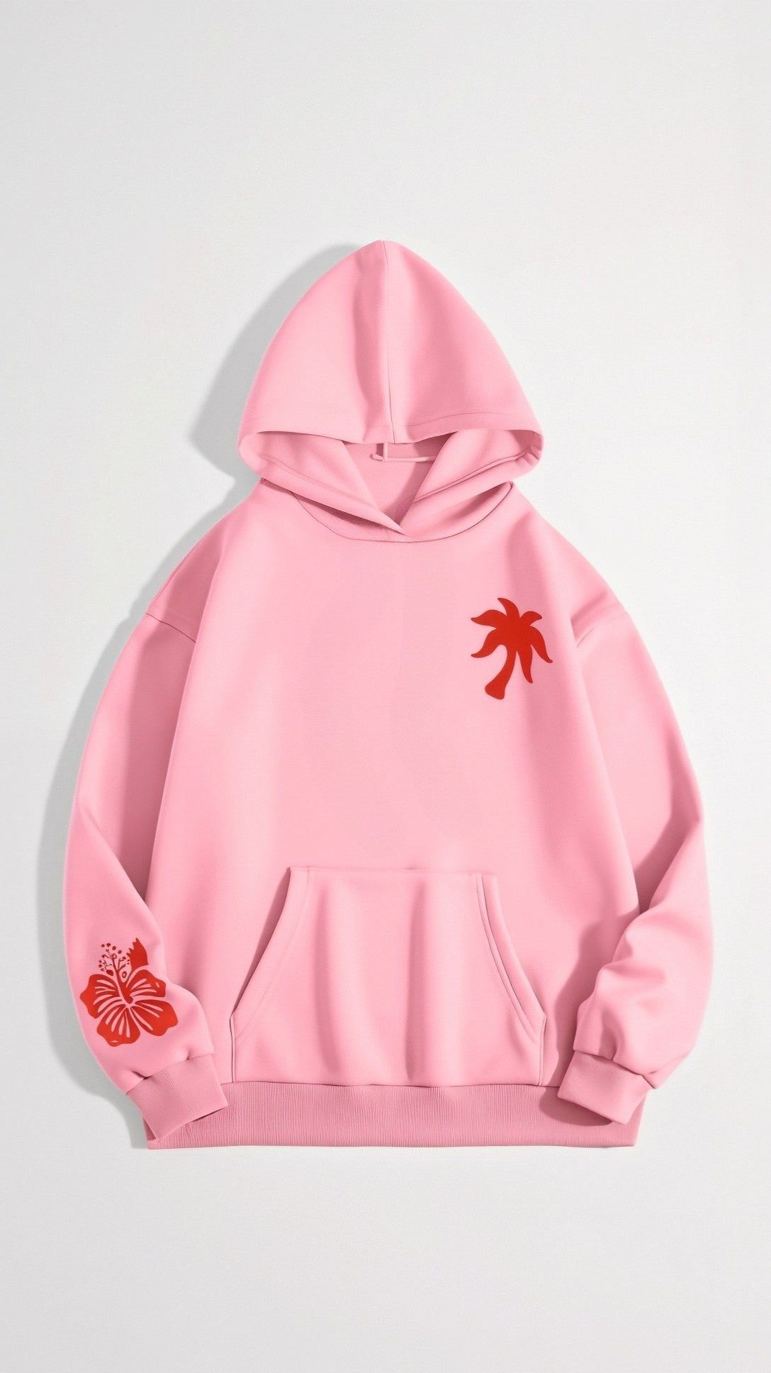 Embroidered Hoodie with Tropical Design