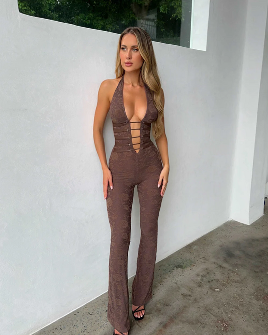 Nola Jumpsuit Damen | Eleganter Halfter-Overall mit Tiefem Ausschnitt 1