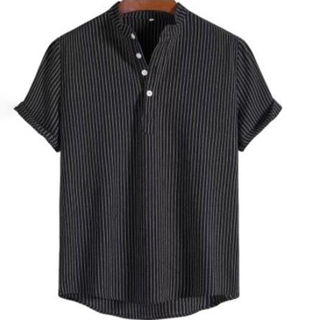 Variant image for Herren Hemd Blau Größe M Polyester Modernes Streifen-Design-11