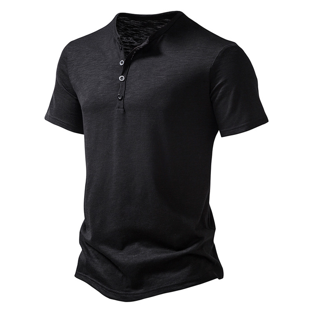 Variant image for Herrenhemd Schwarz Größe M Polyester Kurzarm Casual Hemd für Herren-6