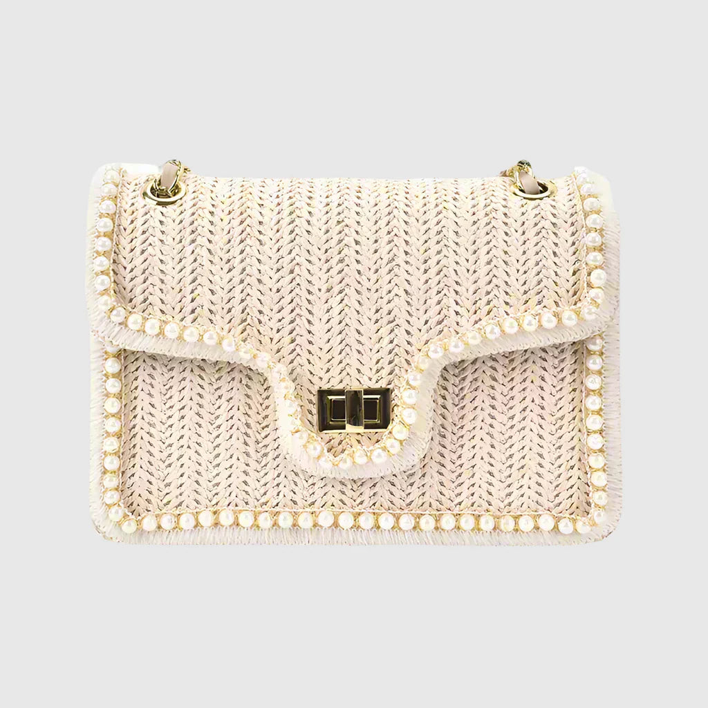 Boho Tote Bag mit Perlendetails
