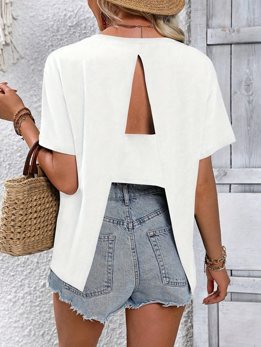 Offenes Rücken T-Shirt für Damen